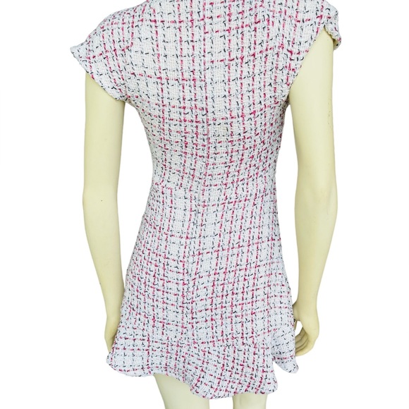 Zara Tweed Texture Ruffle Hem Dress - Picture 10 of 11